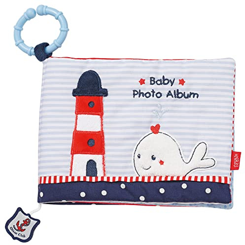 Fehn Fotoalbum Ocean Club – zum Entdecken, Forschen & Fühlen | Mit dem Stoff-Fotoalbum spielerisch Gesichter merken und Namen lernen – für Babys und Kleinkinder ab 0 Monaten