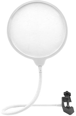 Musiin Pop-Filter für Aufnahmemikrofon, großes Dual-Layer-Aufnahmestudio, Pop-Shield, flexibler Metall-Schwanenhals, professioneller Pop-Filter
