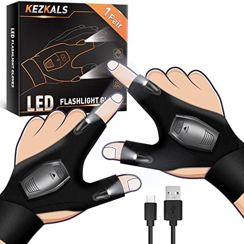 KEZKALS Geschenke für Männer, Geschenk für ihn/sie Valentinstag, Angelzubehör LED Angeln Handschuhe, Geburtstagsgeschenk Gadgets für Männer Papa, Handschuhe mit LED Licht, Ostergeschenke Erwachsene