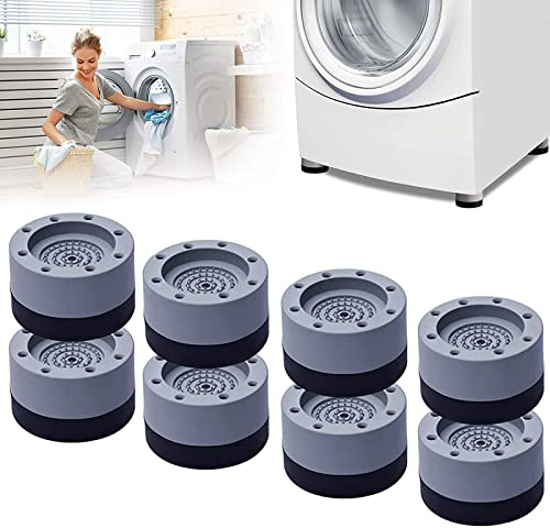 SAMSYOKI 8 Stück Waschmaschine Fußpolster Fussdämpfer Anti Vibrations Pads | Universal Schwingungsdämpfer Waschmaschine Füße Pad Gummi Antivibrationsmatte Vibrationsdämpfer für Trockner Möbel