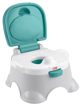 Fisher-Price 3-in-1 Töpfchen, Trainingstoilettenring, abnehmbarer Toilettensitz, Fußbank, Babytöpfchen, Toiletten Training, ab 1 Jahr, GYP61
