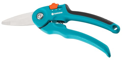 Gardena city gardening Balkonschere: Pflanzenschere mit Edelstahlklingen, zum Schneiden von Blumen/Kräutern/Zweigen, Einhand-Sicherheitsverschluss, 2 Griffpositionen, 2-stufiger Griff (8707-20)