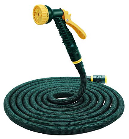 HERZO 15M Gartenschlauch Ausziehbar Wasserschlauch Flexibler expandierender Zauberschlauch mit 7 Einstellungen Multifunktionale Spritzwasserpistole 50FT