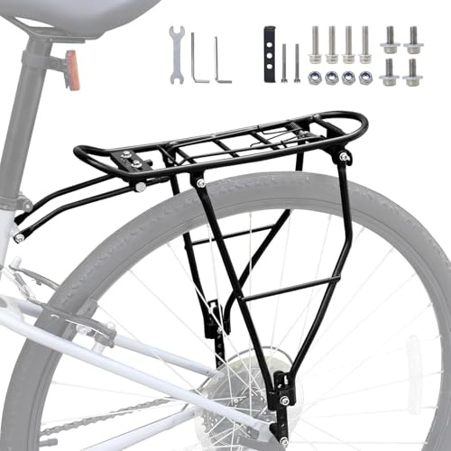 ZUKKA Fahrradgepäckträger Hinten Touring Gepäckträger Maximaler Belastung 25kg,Aluminiumlegierung Tragende Höhe einstellbar Geeignet für 26-29 Zoll 700C Fahrräder für Mountainbike Rennrad