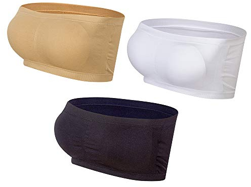 Lemef Damen Seamless Sport BH Tube Top Abnehmbare Padding Bandeau