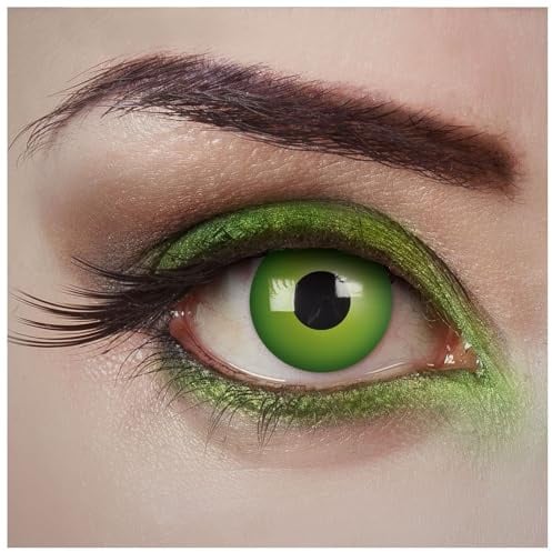 aricona Kontaktlinsen Tageslinsen - Grüne Kontaktlinsen farbig - Magic Green - Halloween Kontaktlinsen ohne Stärke für Halloween & Kostüm-Partys