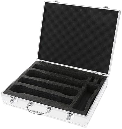 Fonowx Mikrofon-Tragetasche, Mikrofon-Tragetasche, Mikrofon-Tasche, Hartschale, Mikrofon-Tasche für Live-Übertragung, Argent hält 4