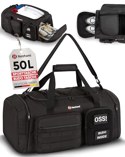 Neatami Kampfsport Sporttasche 50L mit Nassfach & Schuhfach – Judo, BJJ & Karate Trainingstasche für Gi, Schützer & Wettkampf | robuste Trainingstasche mit Organisationsfächern
