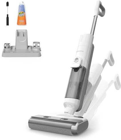 Proscenic F10 Ultra Nass Trockensauger Akku, 60 Min Staubsauger mit Wischfunktion, Selbstreinigungsfunktion, Kantenreinigungsbürste, Saugwischer Smart 3 in 1, Anti-Verwirrungs-Haar für Hartböden