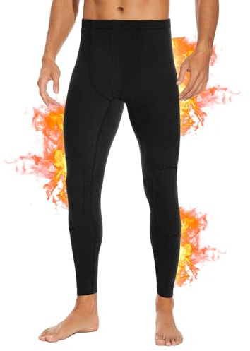 SIMIYA Lange Unterhosen Herren Extra Warm Thermoleggings Winter | Thermounterhose Gefütterte Unterhosen Männer Lang Komfort mit Innenfleece Knie mit doppelter dickter Stoff