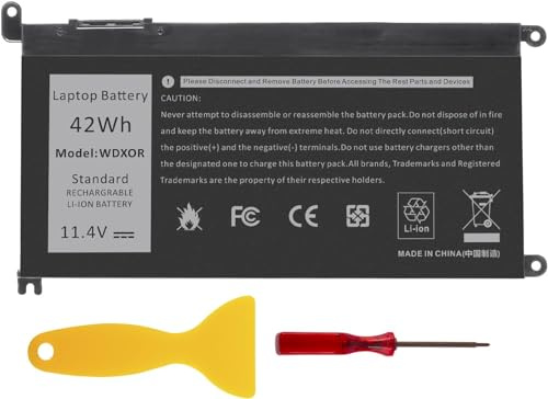WDX0R 42WH Laptop Akku Ersatz für Dell Inspiron 13 15 5000 7000 Serie 5570 7579 7378 5567 7573 5565 5379 5378 5770 5568 Latitude 3189 3390 P58F P69G 3CRH3 WDXOR 11.4V