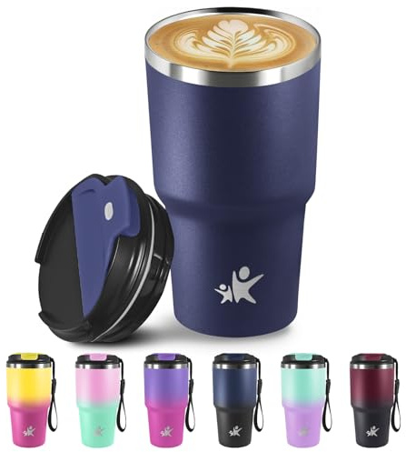 Grsta Thermosbecher- Isolierbecher, Doppelwandig Isoliert, Trinkbecher Auslaufsicher, 100% Dicht, Kaffeebecher to go, 6h Heiß und 8h Kalt, 20oz Thermobecher für Kaffee, Tee, Smoothies und Mehr