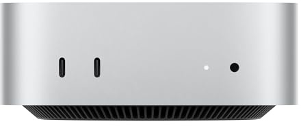 Apple Mac mini Desktop-Computer mit M4 Chip mit 10 Core CPU und 10 GPU: 16 GB gemeinsamer Arbeitsspeicher, 512 GB SSD Speicher, Gigabit Ethernet. Funktioniert mit iPhone/iPad