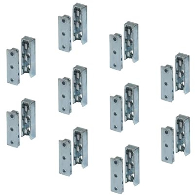 Gedotec 10 Paar Möbelverbinder aus Metall verdeckt, Einhänge-Verbinder mit Tragkraft 250 kg, Korpusverbinder zum Aushängen - Bettverbinder SOLID - Holzverbinder unsichtbar