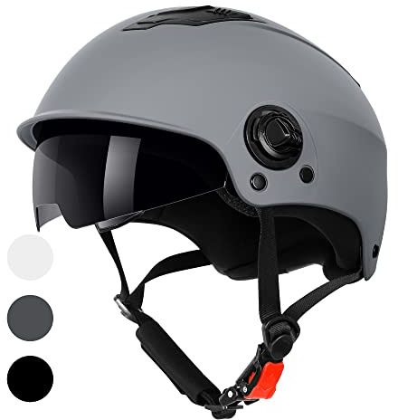 Westt Scooter Helm Fahrradhelm Skaterhelm für Herren und Damen E Scooter E-Bike Roller Helm mit getöntem Sonnenvisier für Jugendliche und Erwachsene