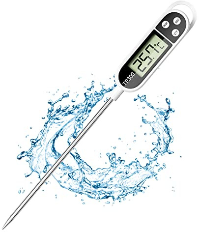 Firschoie Digitale Küchenthermometer, Digitales Thermometer für Lebensmittel mit langen Sonden, Thermometer zum Kochen Grillthermometer, für die Küche zum Kochen, Backen, Grillen, für Babynahrung
