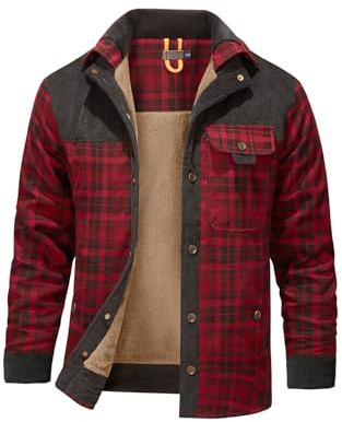 Mr.Stream Herren Thermohemd Flanellhemd Winterjacke Fleecefutter schützendem Innenfutter Holzfällerhemd Arbeitshemd