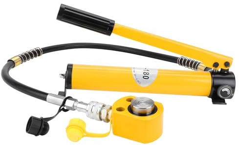 Fulgutonit Hydraulikzylinder 10T mit Hydraulikpumpe CP-180, 12mm Hub | 45mm Eigenhöhe, 15.89cm² Nutzfläche, Ölspeicherkapazität 350cc Handpumpe, Ultradünner, für Gebäude und Brücken, Maschinenbau