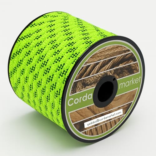 CORDAMARKET 10mm Drillseil, Erwachsene Unisex, Grün Fluor, 25 m