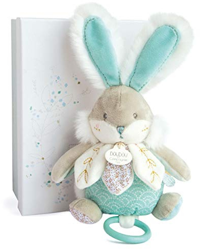 Doudou et Compagnie DC3493 Mandelzucker Kaninchen - Spieldose, türkis