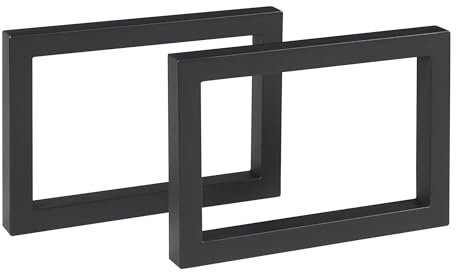 [en.casa] Tischbeine im 2er Set Lunderskov Tischkufen Metallbeine 35 x 50 cm höhenverstellbar Tischgestell für Couchtisch Sitzbank Sitzhocker Schwarz Tischfüße