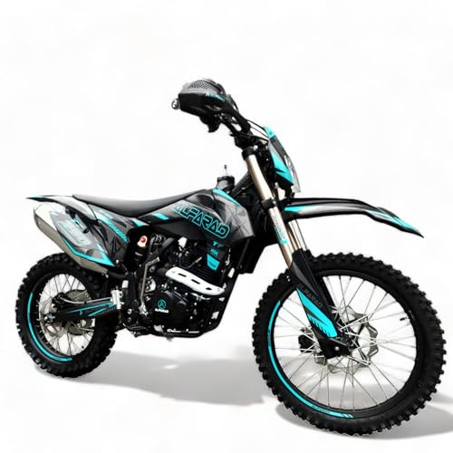 Alfarad T7 21/18 250ccm Dirtbike CrossBike Enduro pocket Pitbike PocketBike Motocross Motorrad Motorbike Motorsport Pit Pocket Vollcross Türkis (Türkis, Alfarad T7 21/18 250ccm 20ps Offroad)