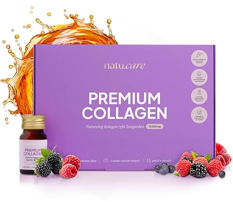 natu.care Kollagen Trinkampullen Hochdosiert 10000 mg – Marine Collagen Drink mit Vitamin C, E & Hyaluronsäure – Fischkollagen 15-Shot