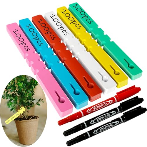 Pflanzenschild Pflanzenetiketten Wetterfest Schlaufenetiketten 600Stk(600) | Pflanzetiketten zum beschriften Einstellbar Plant Labels Pflanzenstecker zum Sortieren von Pflanzen Bäumen Beete 2 x 21 cm