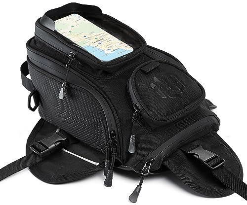 ILM Motorrad Tankrucksack-Oxford Sattel Schwarz Motorrad Tasche mit größerem Fenster