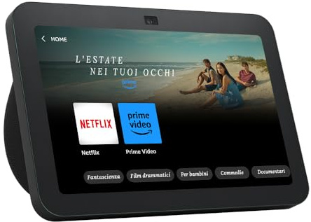 Amazon Echo Show 8 (3. Generation) Smart Display mit Alexa, 8 Zoll HD-Touchscreen, 3D-Audio, Anthrazit