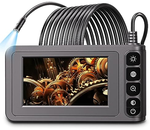 Industrial Endoskop, SKYBASIC Inspektionskamera mit 4,3-Zoll-Bildschirm Endoskopkamera mit 8 LED-Licht 8 mm IP67 wasserdichte Kamera Rohrkamera Endoskop Kamera 3 Helligkeiten Einstellbar-5m