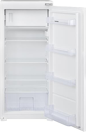 TELEFUNKEN EKG123S187E Einbaukühlschrank mit Gefrierfach 122cm Nische | 4-Sterne Gefrieren, Schlepptür-Technik, 187 Liter Nutzinhalt, Temperaturregelung, Weiß