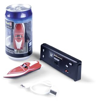 Revell Control Mini RC Boot I Ferngesteuertes Boot für Kinder ab 8 Jahren I 2.4 GHz Fernsteuerung I Kentersicher mit Sicherheitsschaltung I Inklusive Akku & Ladegerät I In Geschenkbox