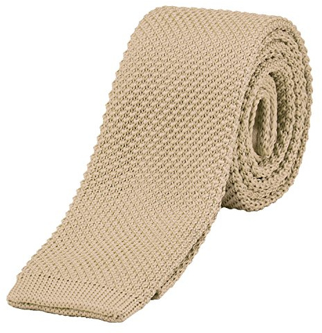 DonDon schmale Strickkrawatte Krawatte Herren retro 5 cm - beige