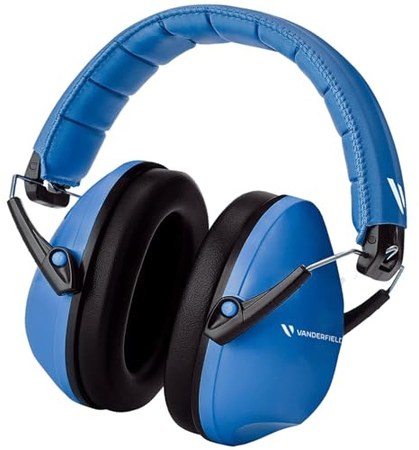 Vanderfields Premium Gehörschutz ​– Breitspektrum-Schallreduzierung 34 ​dB bei 2 ​kHz, Geräuschunterdrückung ​– Kopfhörer Kinder 3–12 ​– Hellblau