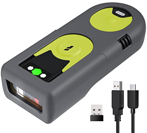 Inateck Mini Barcode Scanner Bluetooth 2D, liest von Bildschirmen, BCST-42 | mit Bluetooth/2,4GHz/USB, Kleine Tasche QR Code Scanner für Inventar, Exklusive Schnelltasten, für Tablet PC POS Android iOS