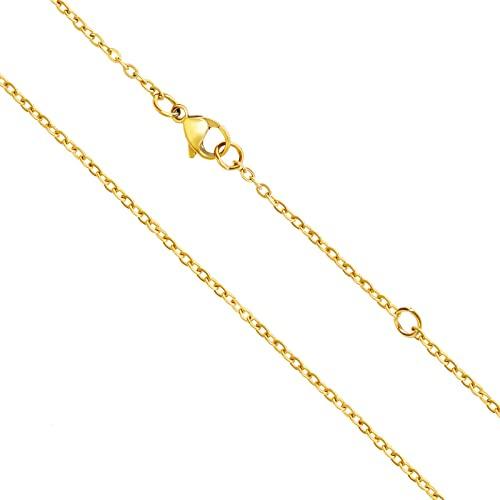 OSTAN Gold Ankerkette Goldene Kette Damen Vergoldet Wasserfest Antioxidation Breite 1,4mm Lang 40-100cm + 5cm