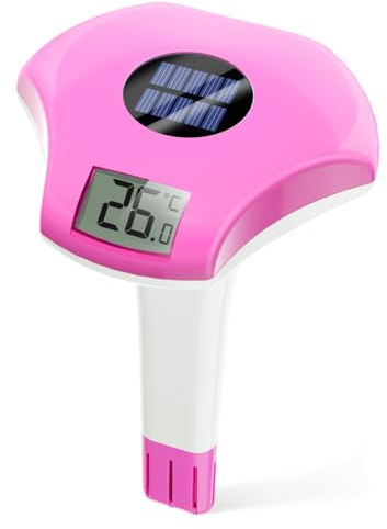 BALDR Pool-Thermometer Schwimmend, IPX8 Wasserdicht, Solarbetriebenes Pool-Thermometer, Geeignet für Schwimmbad/Whirlpool/Warmwasserquelle/Aquarium (Lila)