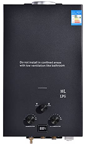 Tankless Gasdurchlauferhitzer, Tragbar LPG Durchlauferhitzer, 10 Liter, 20kW, 50mbar, Campingdusche