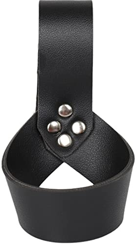 Linghe Gürtelhalter aus echtem Leder Gürtelhalter für Schwerter LARP Mittelalter Wikinger Fasching Kostümfest Halloween Lederholster
