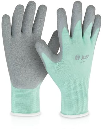 Juzo Anzieh-Spezialhandschuhe für Kompressionsstrümpfe, Anziehhilfe, mit griffiger Beschichtung, mintgrün-grau, Größe L/9