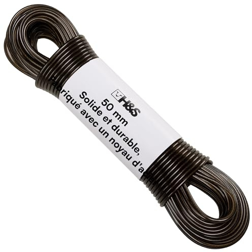 H&S Wäscheleine mit Stahlkern - 50m Lang - Extra Stark mit Farbechter Beschichtung Nicht Nur für Ihre Wäschespinne Draußen - Wäscheleine Stabil & Robust - Outdoor & Camping Zubehör - Vanlife Zubehör
