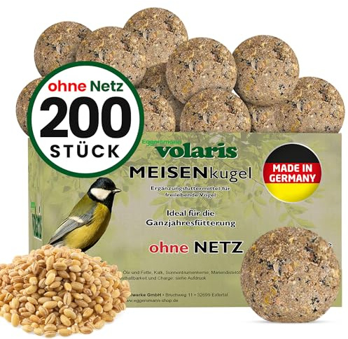 Eggersmann volaris Meisenknödel ohne Netz 200 Stück 18 kg MEISENkugel | Körnerkugel für Wildvögel | Nährstoffreiches Ganzjahresfutter für alle Vogelarten | Vogelknödel
