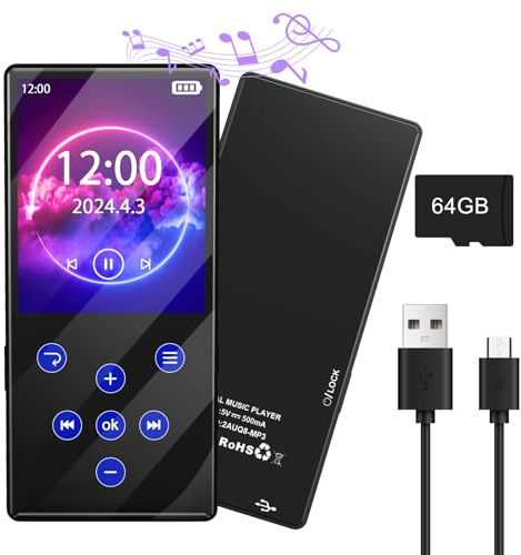 MP3 Player – 128GB mit Bluetooth mit Eingebauter HD Lautsprecher 450mAh