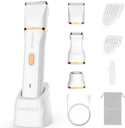 Hebeca Elektrischer 3-in-1 Bikini-Haarschneider für Damen – Gesichts- und Intimrasierer für empfindliche Haut – Wasserdicht und wiederaufladbar