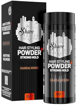 The Shave Factory Haarpuder 30 g – Volumenpuder Strong Hold Sandelholz | Styling Powder mit starkem Halt, sofortigem Volumen & matter Textur – 30 g Haarpuder mit Sandelholzduft für moderne Styles
