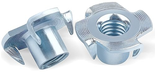 Jeboler Einschlagmuttern M10 X 13MM 20 Stk, Schlagmuttern Kohlenstoffstahl mit 4 Einschlagspitzen für Holz Kunststoff (DIN 6930 / ISO 6930g)