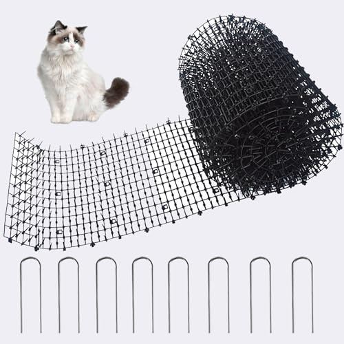 Dornengitter Gegen Katzen, Katzenabwehr Matte 400x30CM, Kunststoff, 1 Stück (Schwarz)
