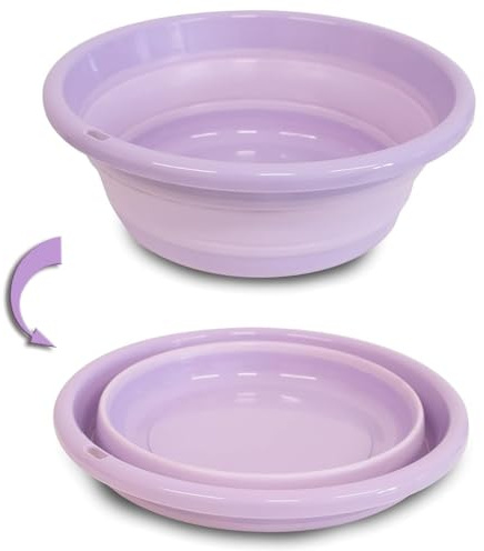 S.I.C Faltbare Waschschüssel 31 cm, Violett | Platzsparend für Haushalt, Wohnmobil und Camping