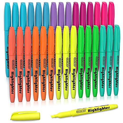 Shuttle Art 30 Textmarker Stift Set mit 10 Leuchtende Farben, Mehrfarbig | Keilspitze, Schnell Trocknend, Ungiftig Highlighter für Erwachsene, ideal für Zuhause, Schule, Büro, Schulmaterial